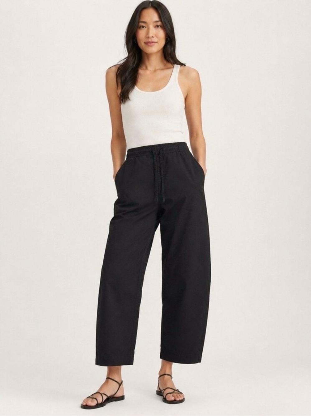 Minimalist Organic Cotton Everlane The Easy Barrel Leg Drawstring Pants XS